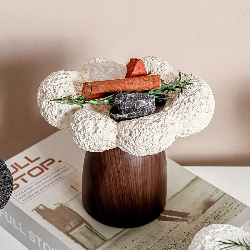 Diffusore di Aromi Creativo Senza Fiamma, Contenitore in Cemento a Forma di Nuvola, Vaso per Oli Essenziali con Piedistallo Alto, Romantico Porta Fragranze