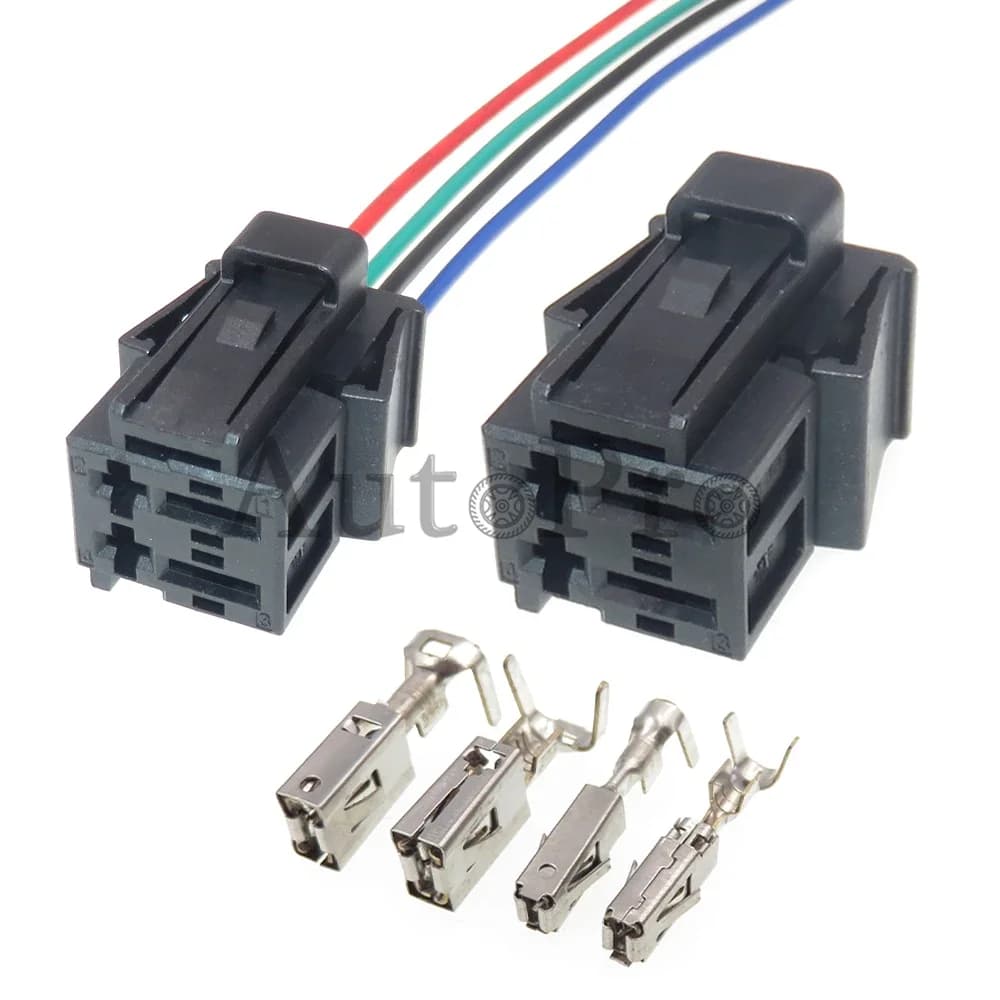 1 set 4 fori 4H 0972704 Connettore cablaggio automatico per assemblaggio CA 1- 1418507 -2 prese per cavo elettrico per auto con adattatore composito per BMW