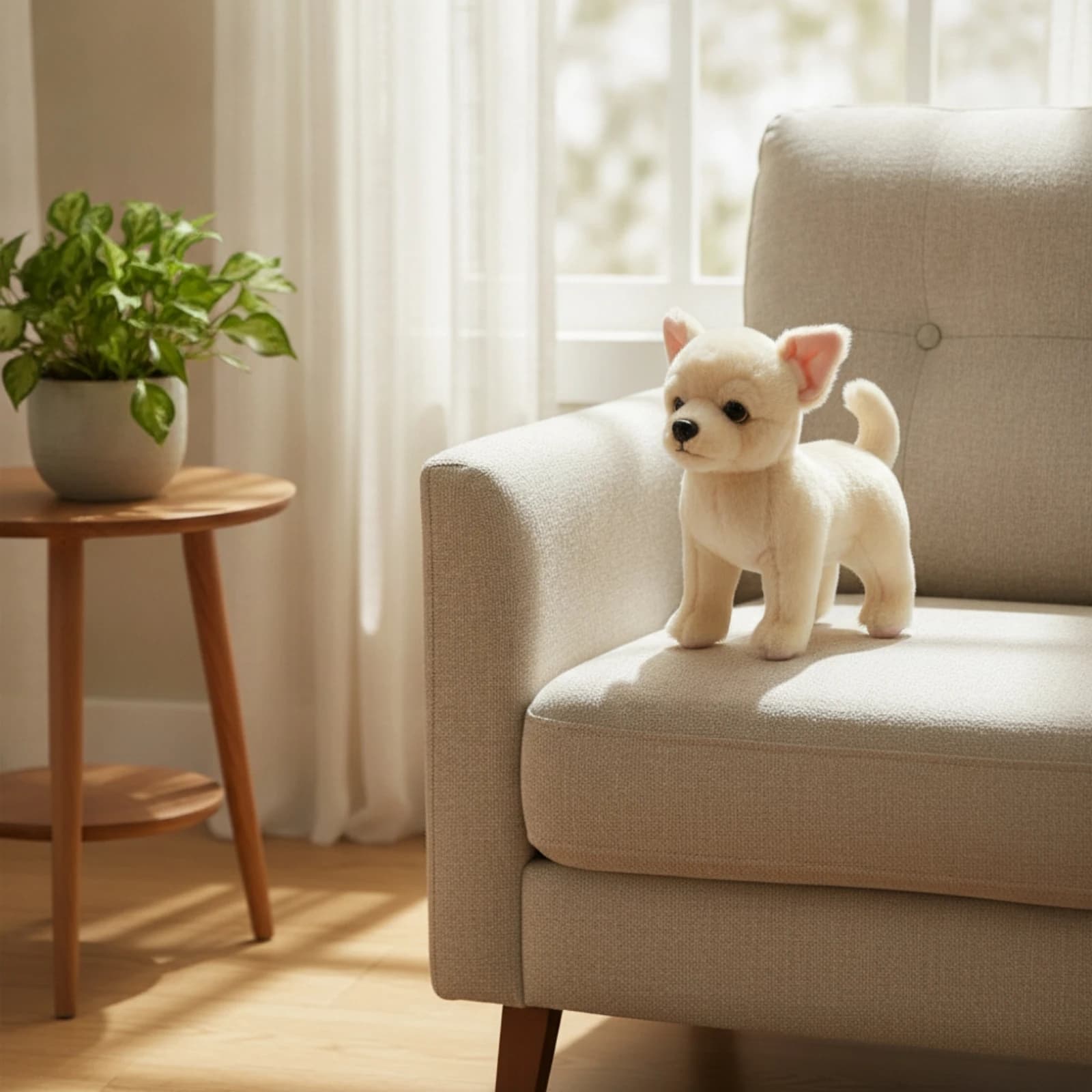 Chihuahua Stuffed Toy Standing Chihuahua Stuffed Dog Plushie Soft Realistic for Children, Playroom, Bedroom