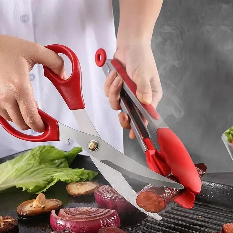 2 pezzi forbici per Barbecue Set di Clip utensili da cucina per uso domestico forbici multifunzionali in Silicone strumenti per Barbecue per ristorante di casa