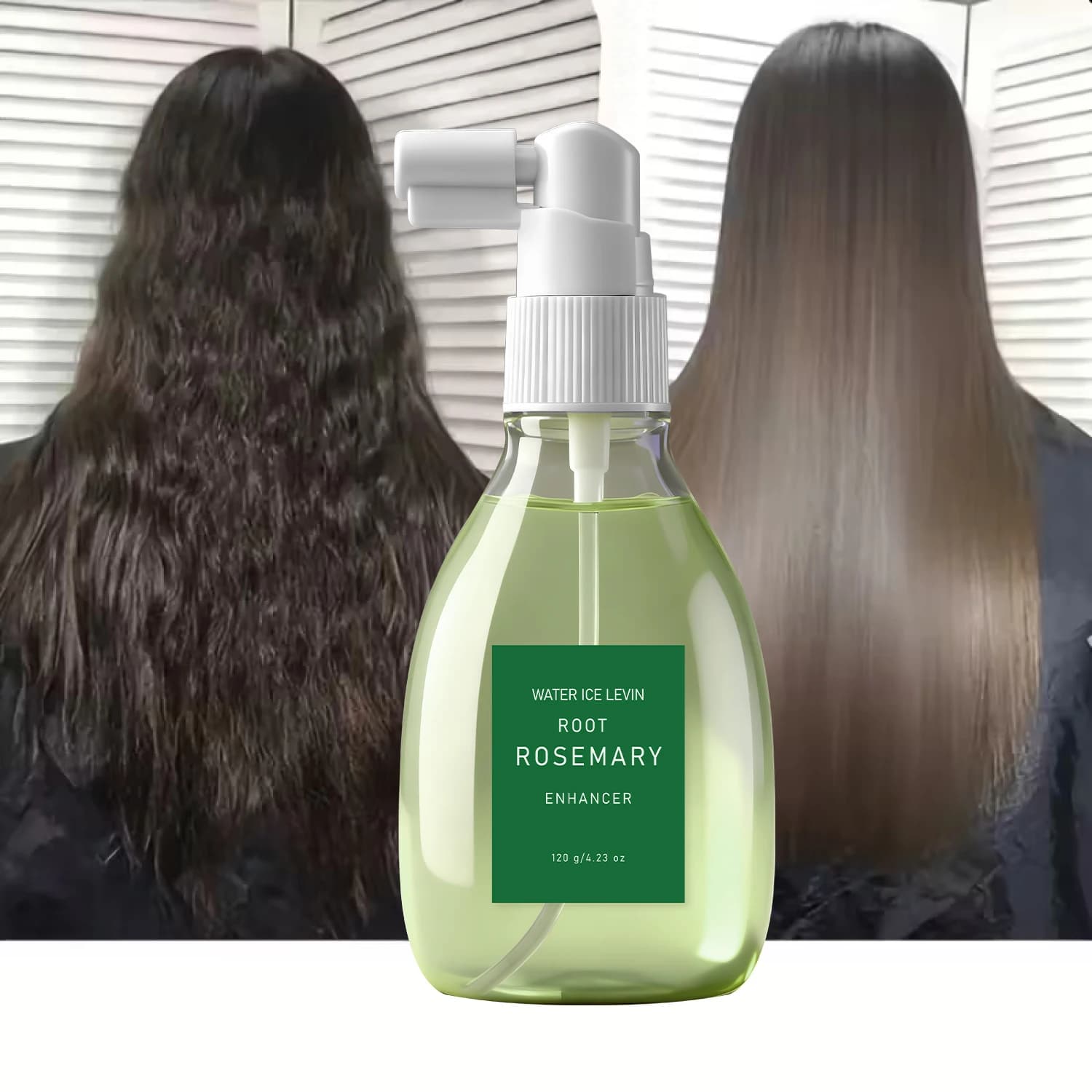 Spray per Capelli al Rosmarino 120g con Acido Ialuronico, Collagene e Niacinamide - Potenziatore Nutriente per il Cuoio Capelluto per Capelli Sani