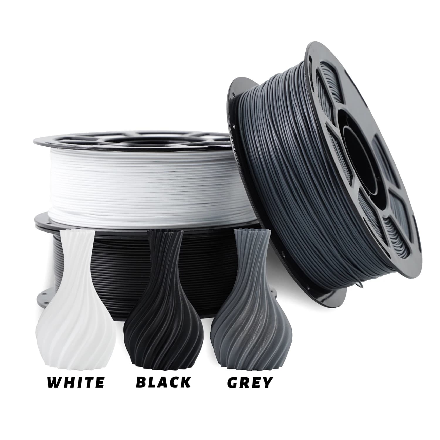 ADLAYER Local Shipping Black/White/Gray PLA 1.75mm Filament For 3D Printer Standard Fit Most FDM 3D Printers, Dimensional Accuracy +/- 0.02mm 1kg Spool (2.2lbs)