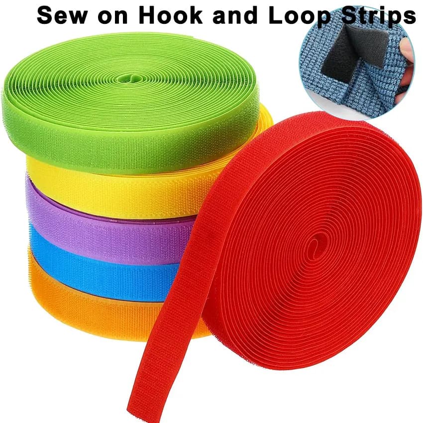 25 metri cucire su strisce di fissaggio a strappo nastro in tessuto di Nylon nastro ad incastro in Nylon Non adesivo colorato larghezza 2cm