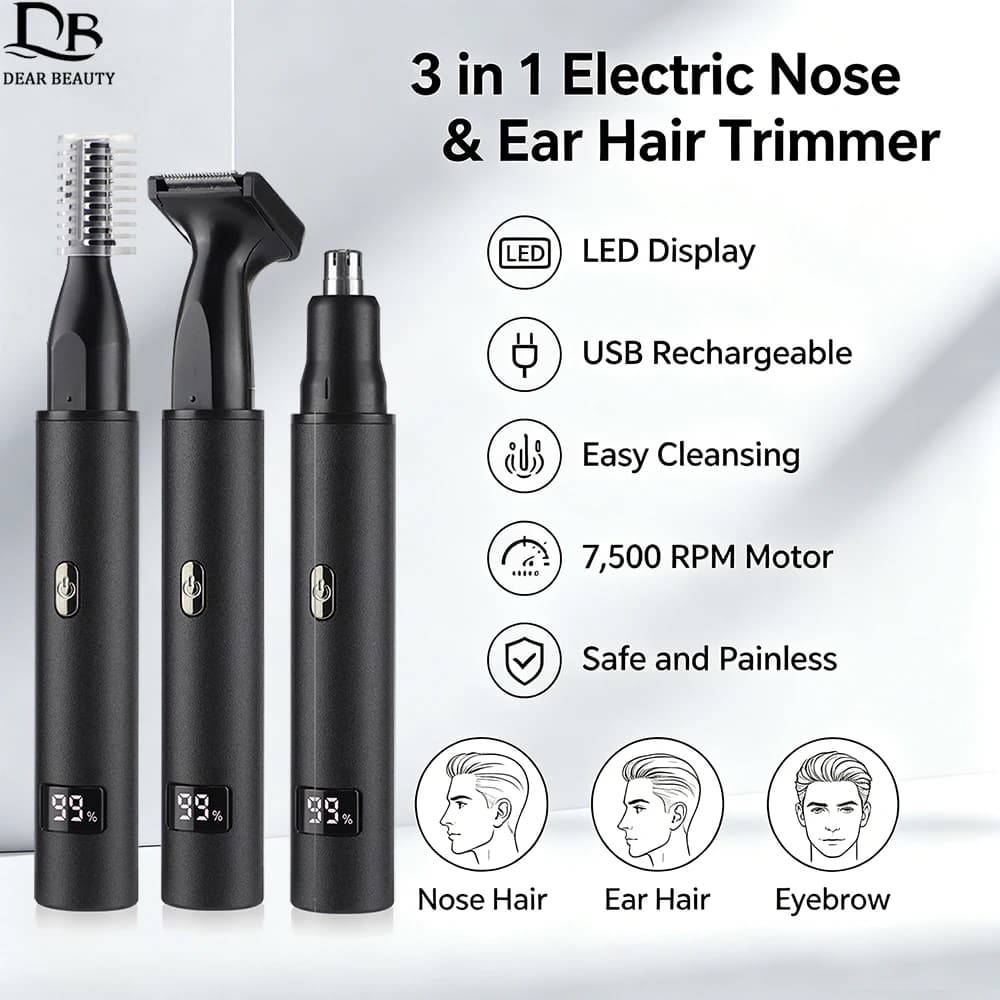 Man Naso Haircut 3 In 1 Electric Rise And Eyebrow Trimmer Eyebrow Basette Barba Trimmer Razor Shaving Hair Removal