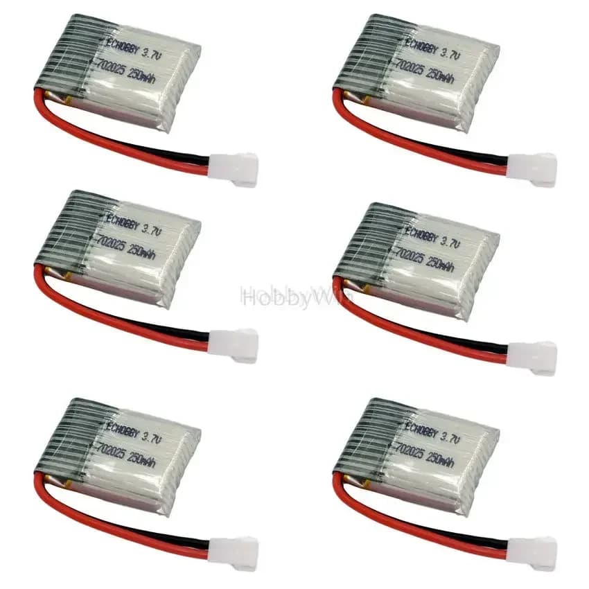 6PCS 3.7V 250mAh 25C Batteria LiPo MX2.0-2P spina per mini formato RC Aereo Elicottero FPV Drone Quadcopter