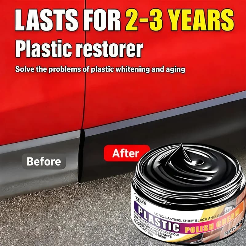 Agente per la riparazione della plastica automobilistica: cera lucidante per plastica interna ed esterna, crema antietà per la riparazione dei graffi, adatta per pneumatici