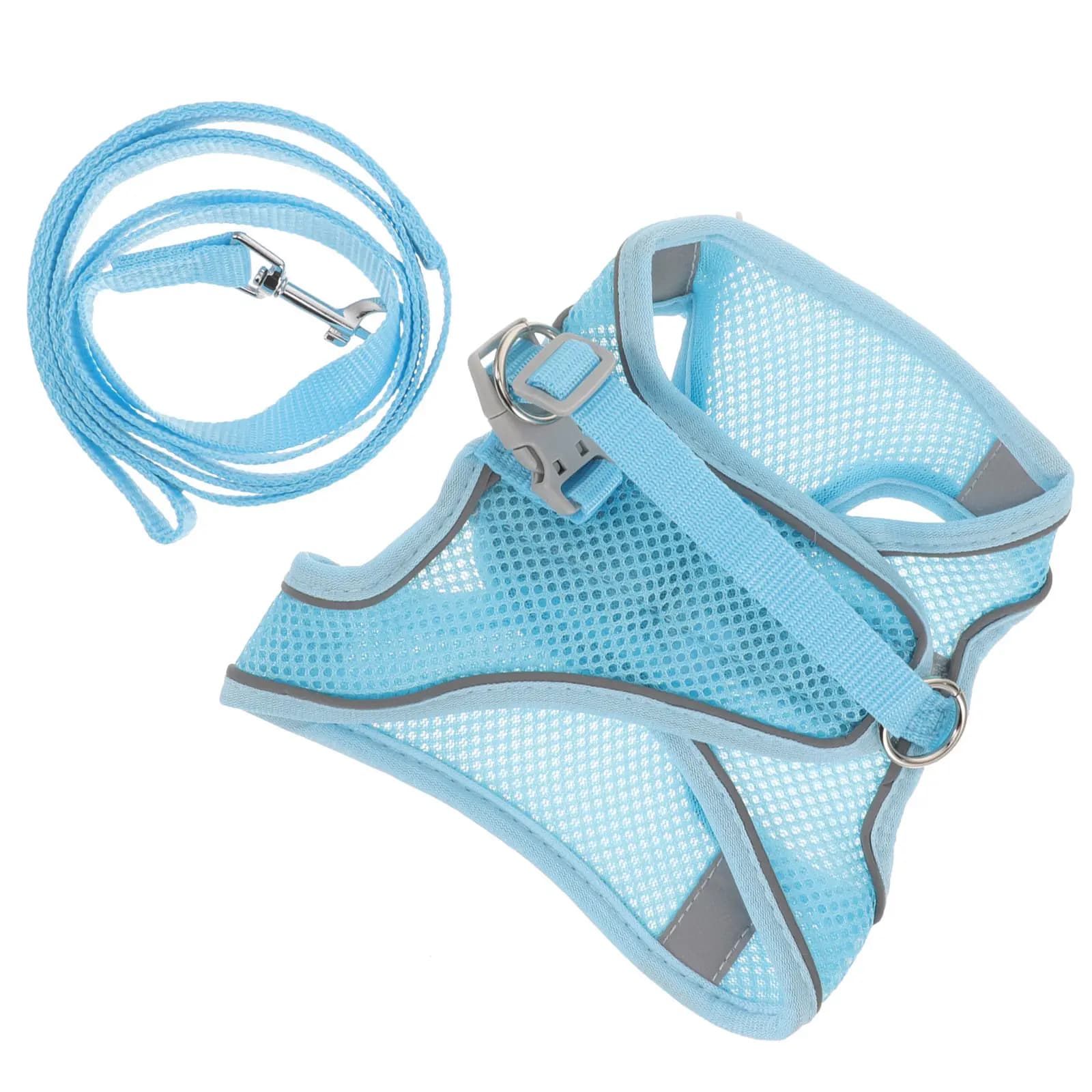 1Set Reflective Dog Harness Breathable Leash Pet Walking Training Outdoor Jogging Adjustable Safety Control Dog Harness