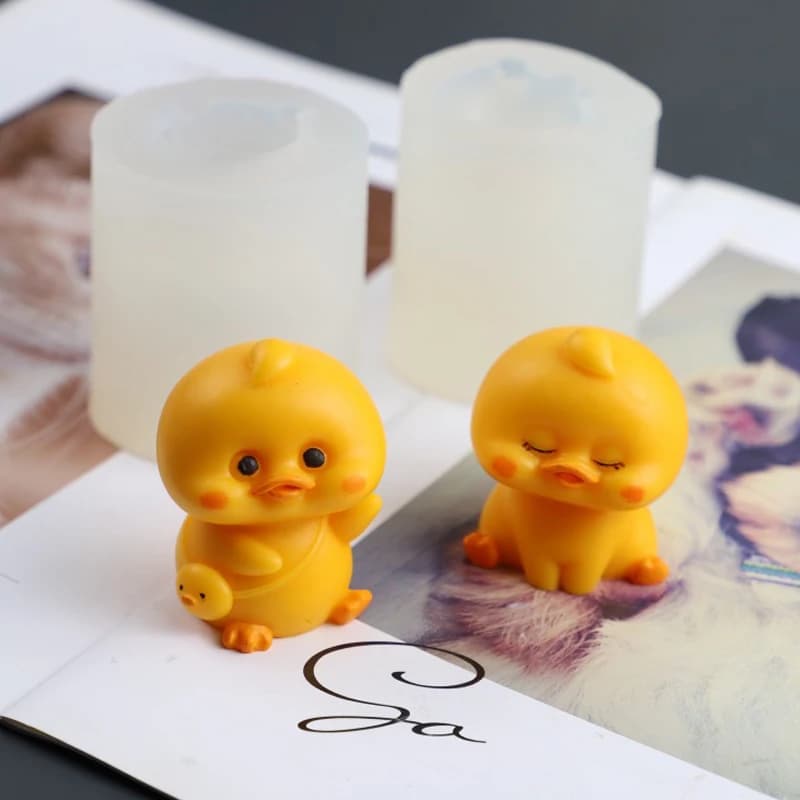 3D Sorriso Anatra Stampi per candele in silicone Anatra carina Budino al cioccolato Torta di ghiaccio Cottura Fare Sapone fai da te Gesso Artigianato in resina Strumenti di fusione
