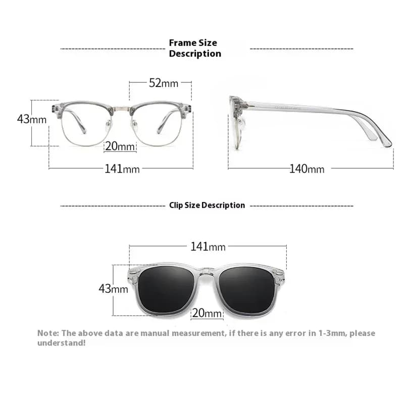 Occhiali da Sole Polarizzati XUKA Sports 6 in 1 per Donne con Miopia, Clip per Montatura, Occhiali da Vista Personalizzati, Occhiali Ottici Magnetici 1 Uomo-0.5 a
