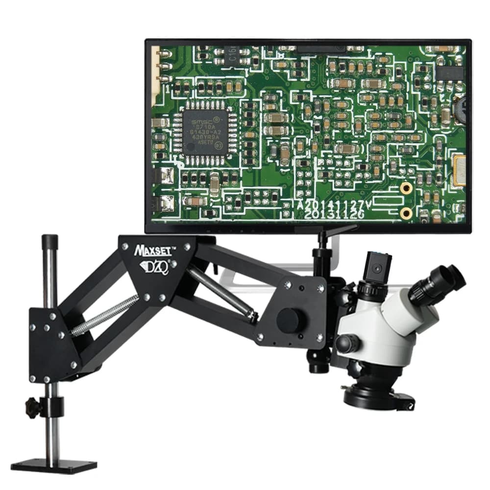 Microscopio multidirezionale con ingrandimento 3,5X-90X con fotocamera 2K Microscopio con micro-impostazione Staffa a molla Microscopio con impostazione gioielli