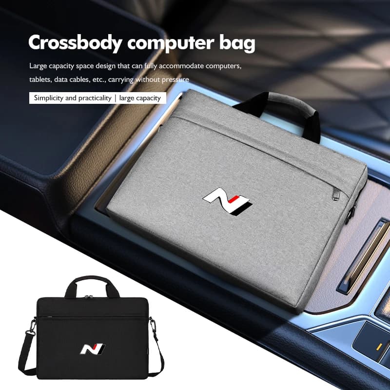 Laptop Bag Sleeve Case Shoulder HandBag Notebook Pouch Briefcases For Hyundai N Line i20 i30 Sonata Tucson Azera Elantra