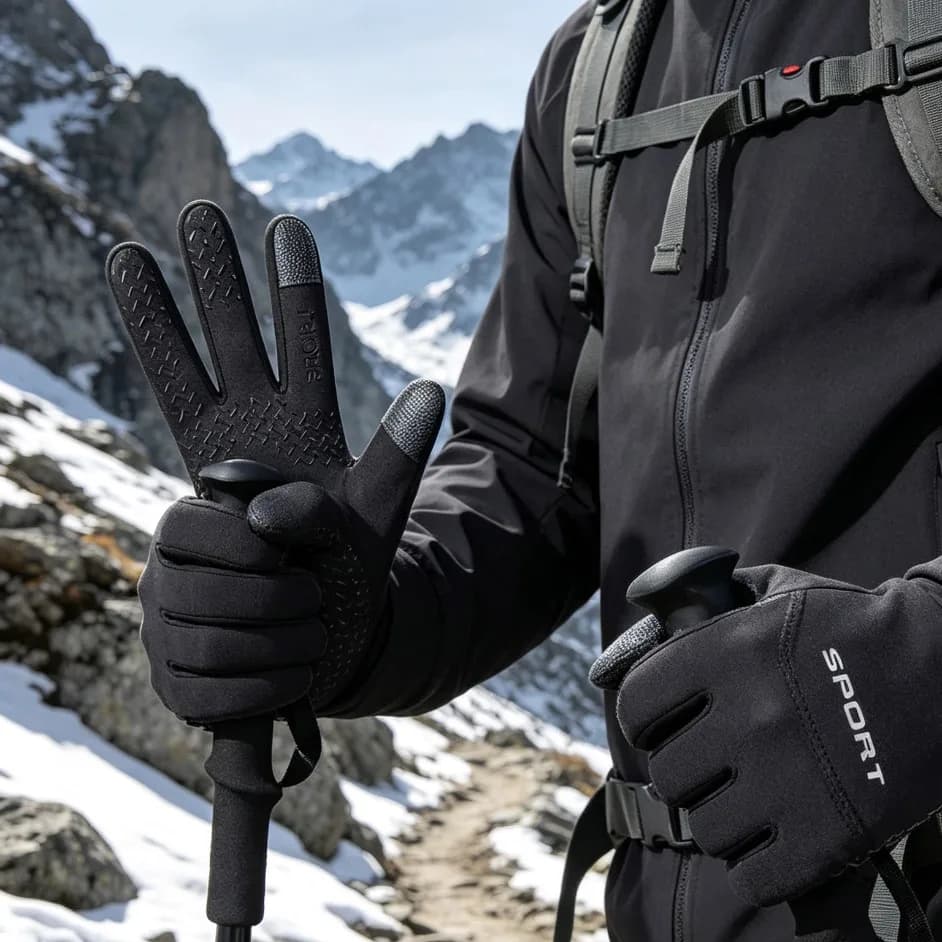 Winter Gloves Men Women Silicone Anti-Slip Grip Waterproof Windproof Thermal Fleece Warm Touchscreen Gloves Ski Motorcycle