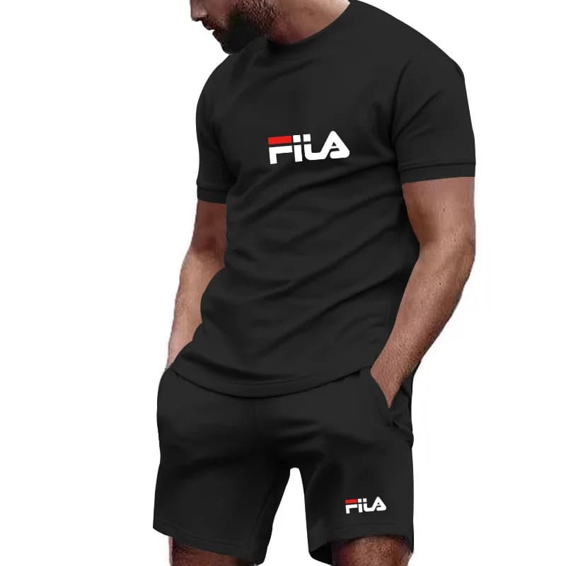 Completo Sportivo Estivo da Uomo - Set Due Pezzi con T-Shirt a Maniche Corte Traspirante ad Asciugatura Rapida e Pantaloncini per Corsa e Fitness all'Aperto