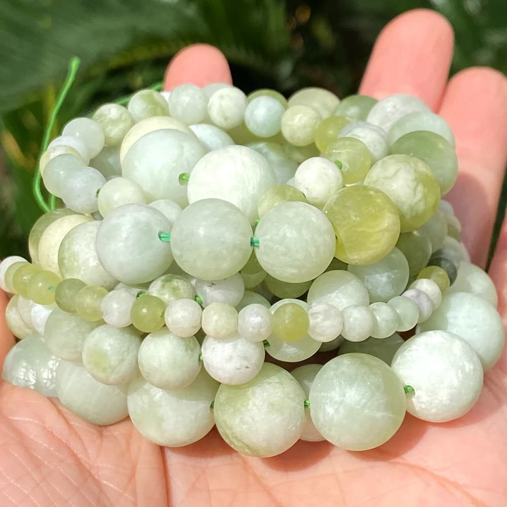 4 6 8 10 12mm Stone Beads Matte Green Jade Round Spacer Beads For Jewelry Making DIY Handmade Bracelet Necklace 15''
