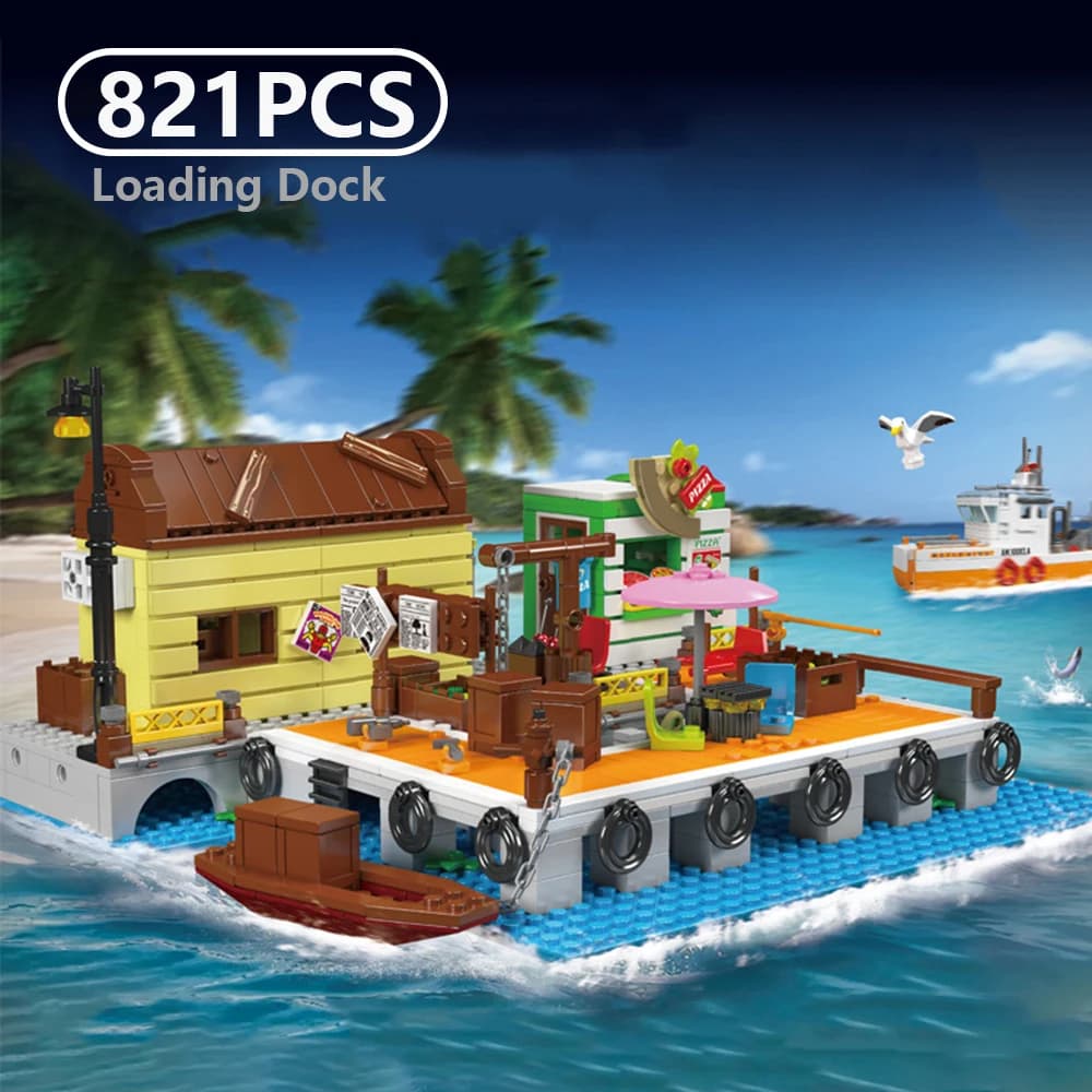 Creative Architecture Set Loading Dock Building Blocks Educational Assembly Display Gift for Boys Girls Collection