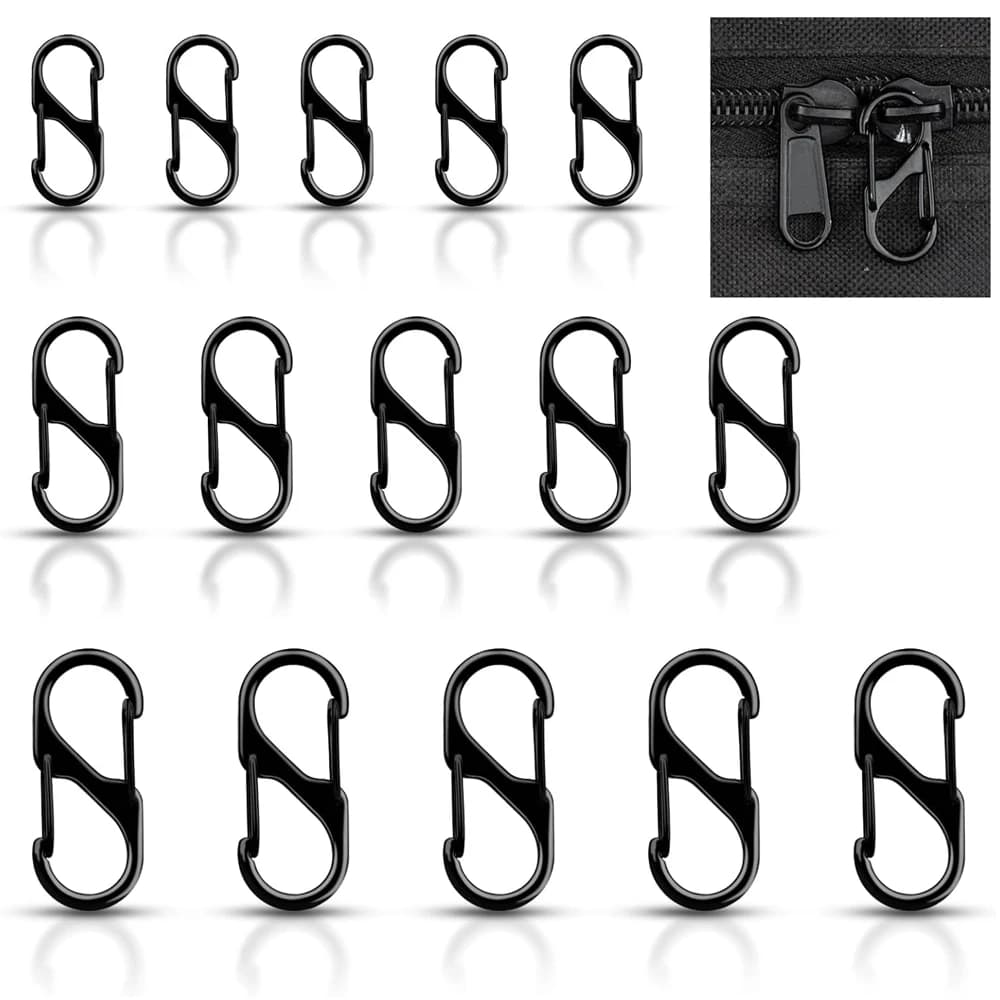 15 pezzi clip con cerniera antifurto tiretto con cerniera zaino di ricambio tirette con cerniera tenere chiuso moschettone clip per valigia bagagli