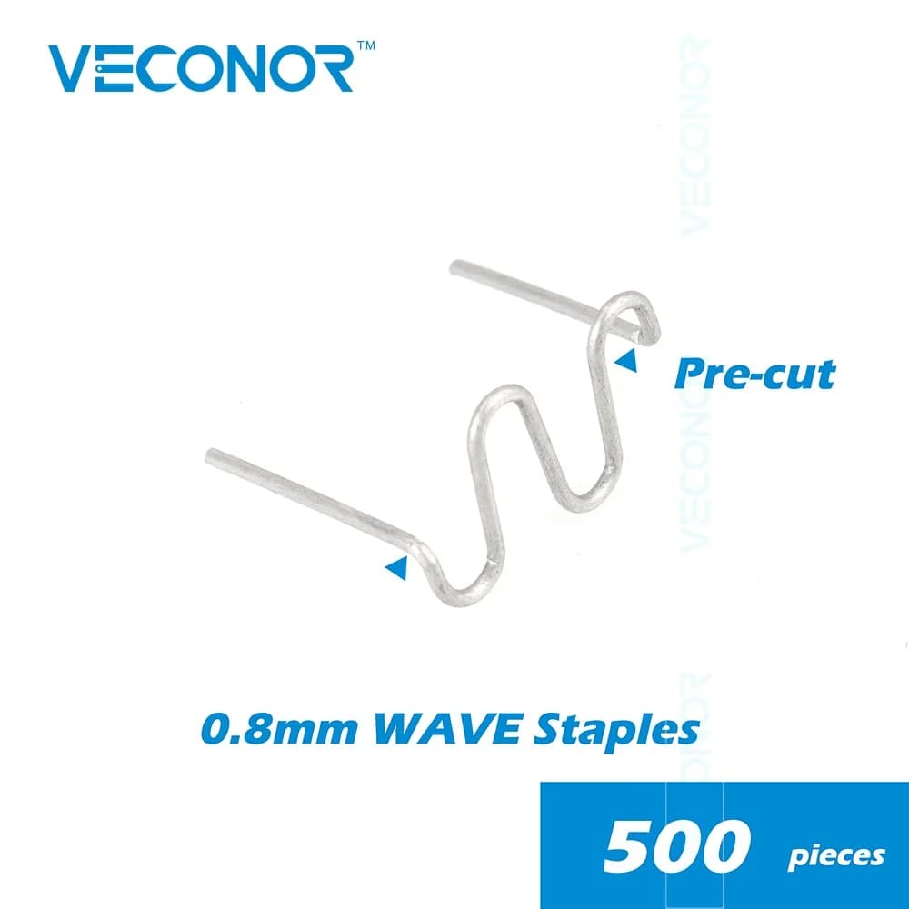 Confezione da 500 pz 0.8mm onda graffette per hot cucitrice in plastica del respingente di riparazione della macchina
