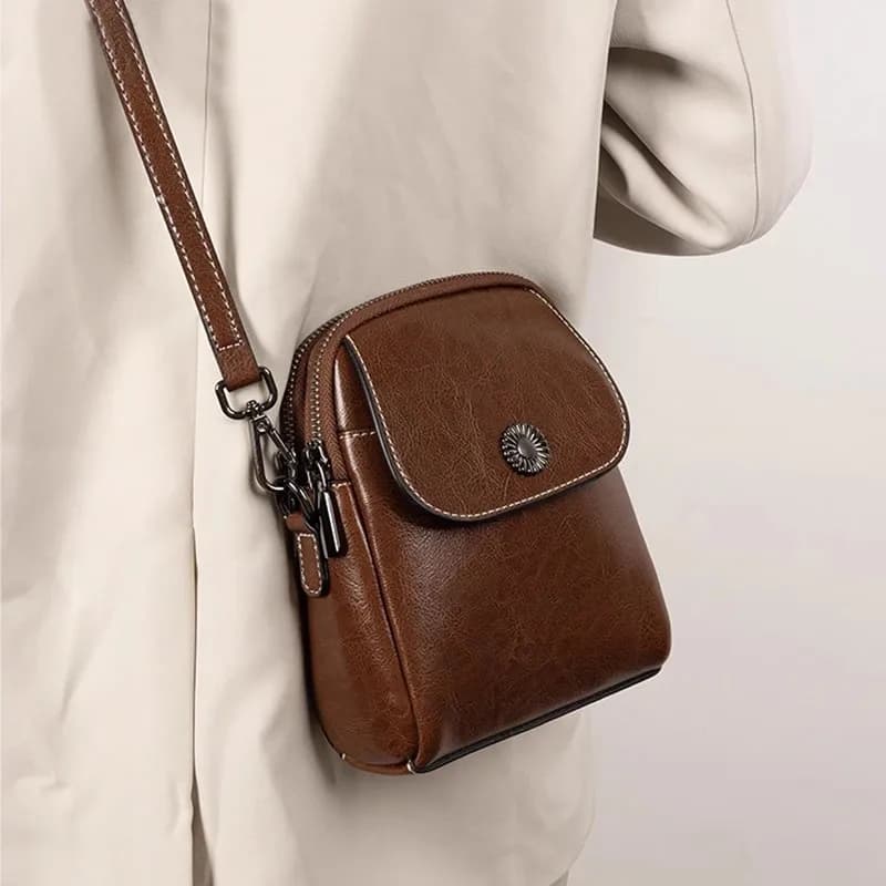 Borse a Tracolla in Vera Pelle per Donne, Borsa Versatile e alla Moda, Borsetta e Borsa per Cellulare Trendy, Bolsos Mujer