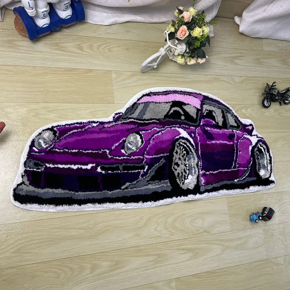 Cool Racing Car tappeti fatti a mano trapuntati tappeto per auto sportive per soggiorno camera da letto decorazioni per la casa tappetino da bagno antiscivolo tappetino da comodino