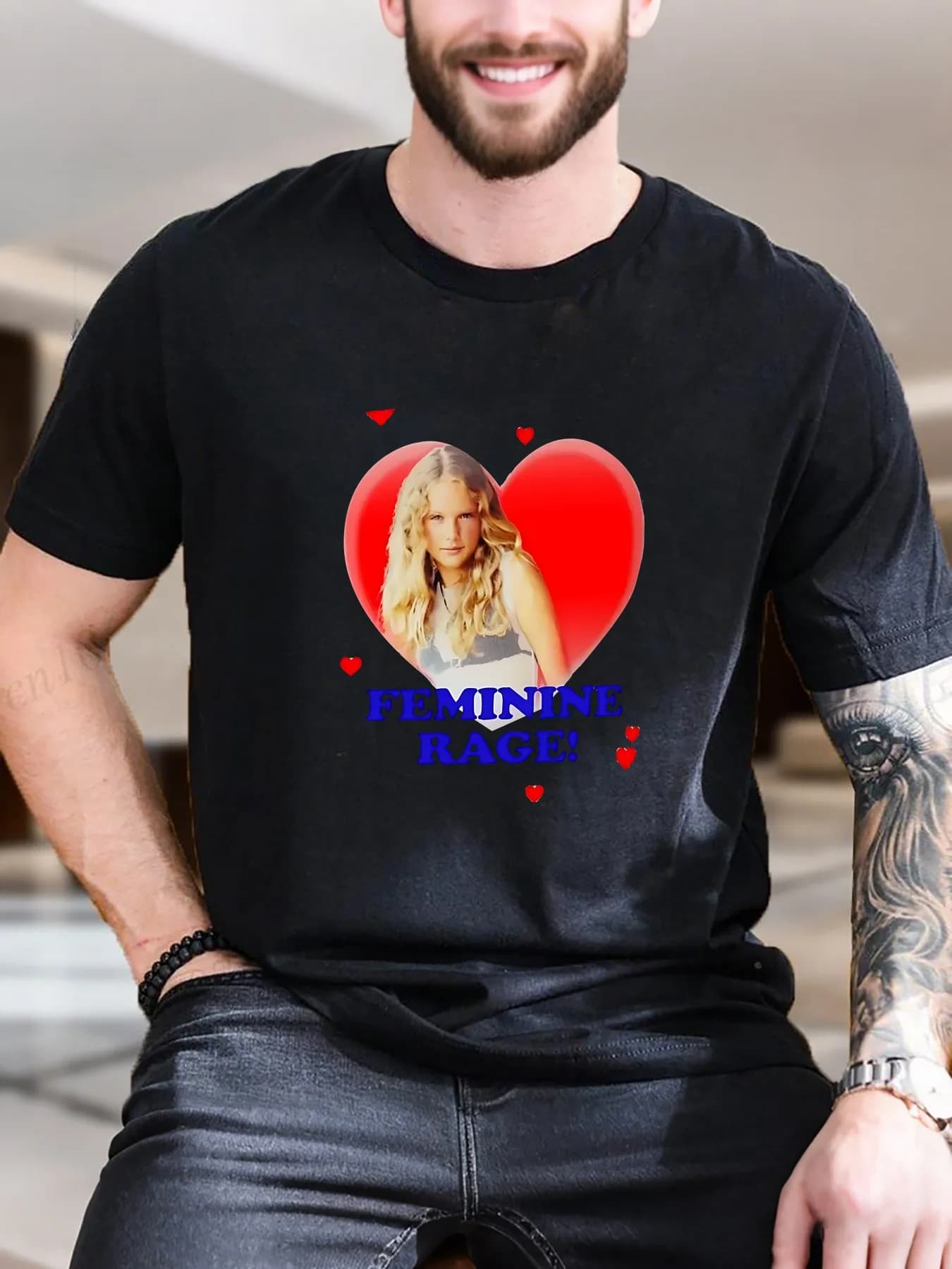 T-shirt a maniche corte stampata da uomo di nuova moda di arrivo Design a cuore 100% cotone traspirante Casual Top Summer Trendy Coppia Loose Fit