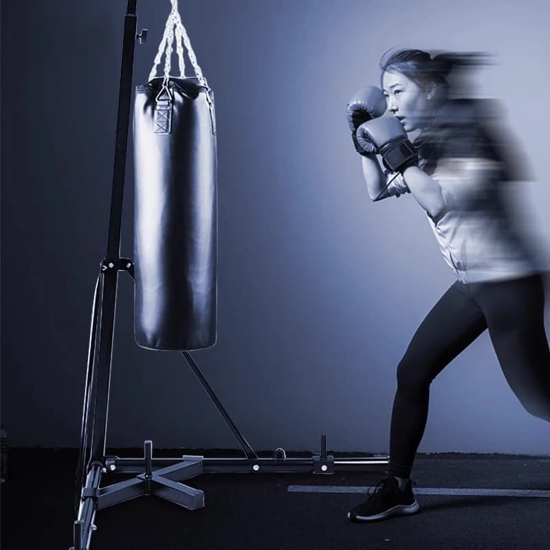 Heavy Duty Sack Support Detached Punching Brace Station Boxing Support Folding Boxing Boxing Adjustable Height With Horizontal Bars