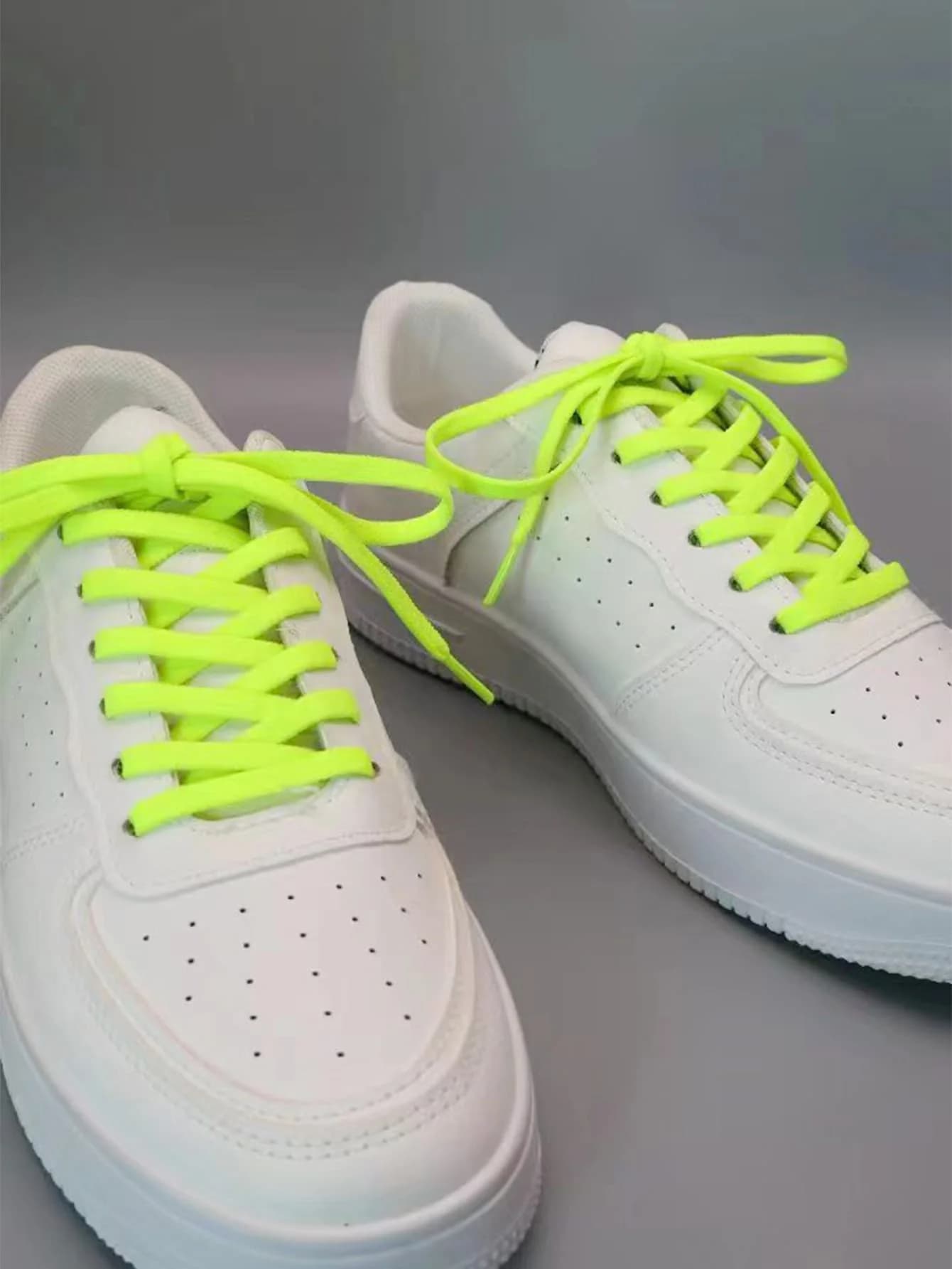 2 Pcs Bright Neon Elastic Shoelaces For Unisex White Sneakers And Casual Footwear