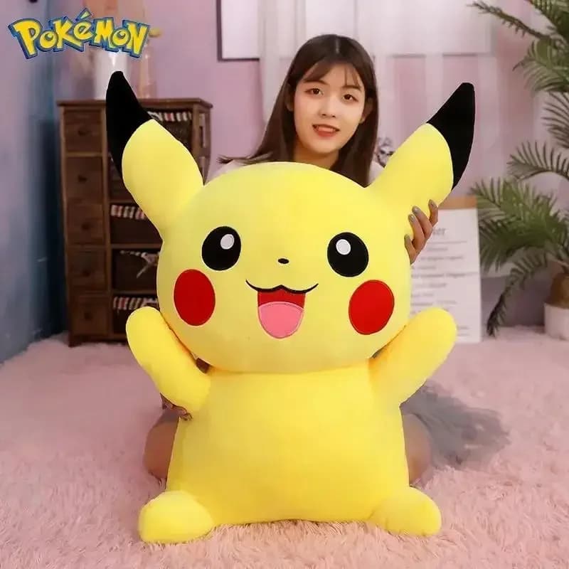 25/45/55/65 CM Pokemon Pikachu Peluche Bambola Giapponese Del Fumetto Animale Farcito Per Bambini Pikachu Ornamento Cuscino Peluche Regalo