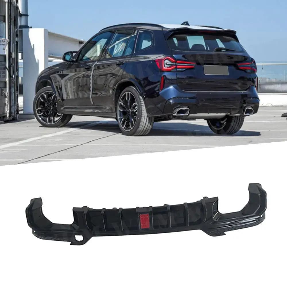 Black ABS Rear diffuser for BMW X3 G01 G08 M Sport 2022+, Splitter and Spoiler for rear bumper