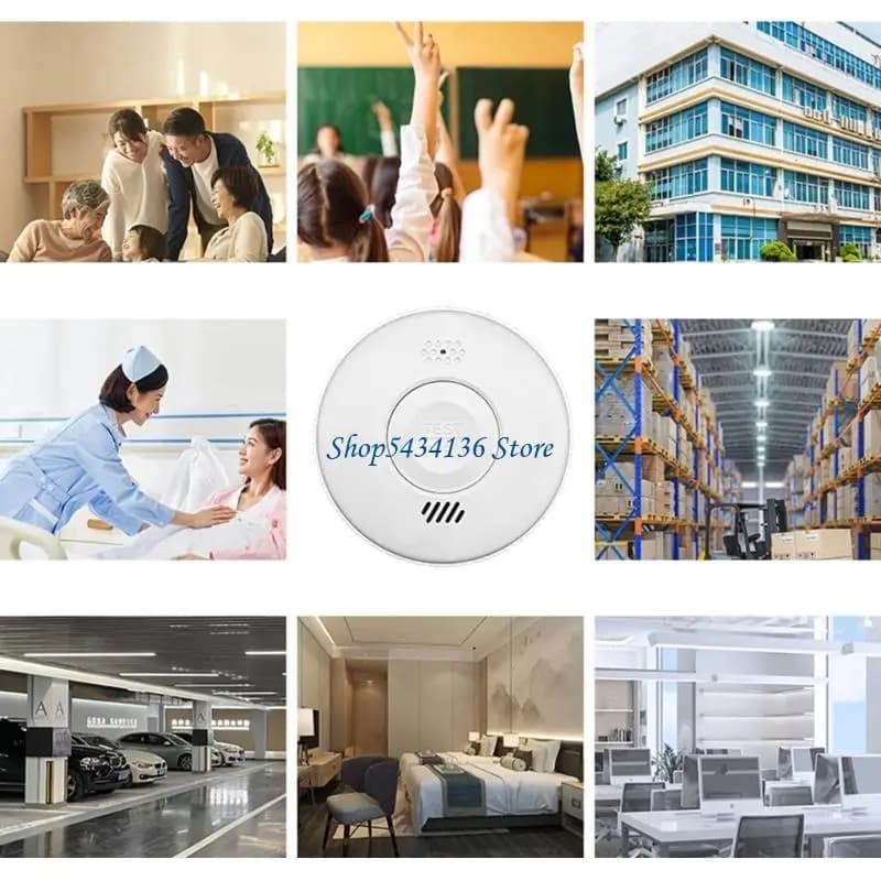 H7ED Professioanl Wireless Smoke Alarm Smoke Detectors Photoelectric 2.4GHz Connection fits for Home Security