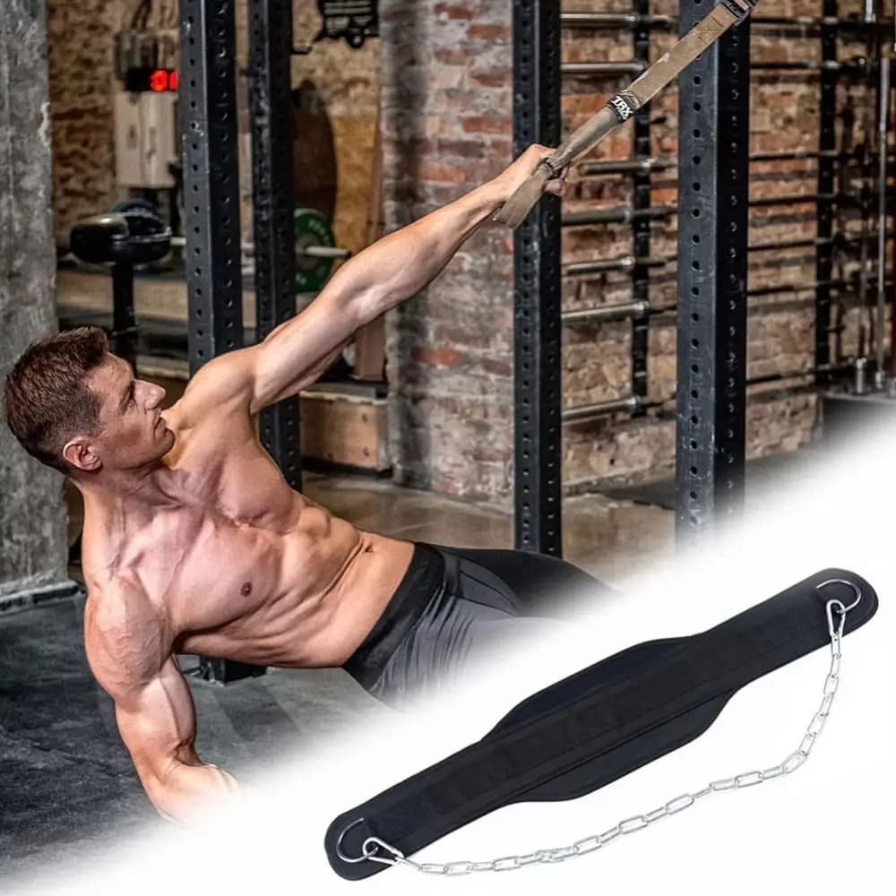 Double Layer Traction Belt with Weights, Weight Lifting Belt with Balancing Plates, Comfortable and Adjustable for Muscle Training
