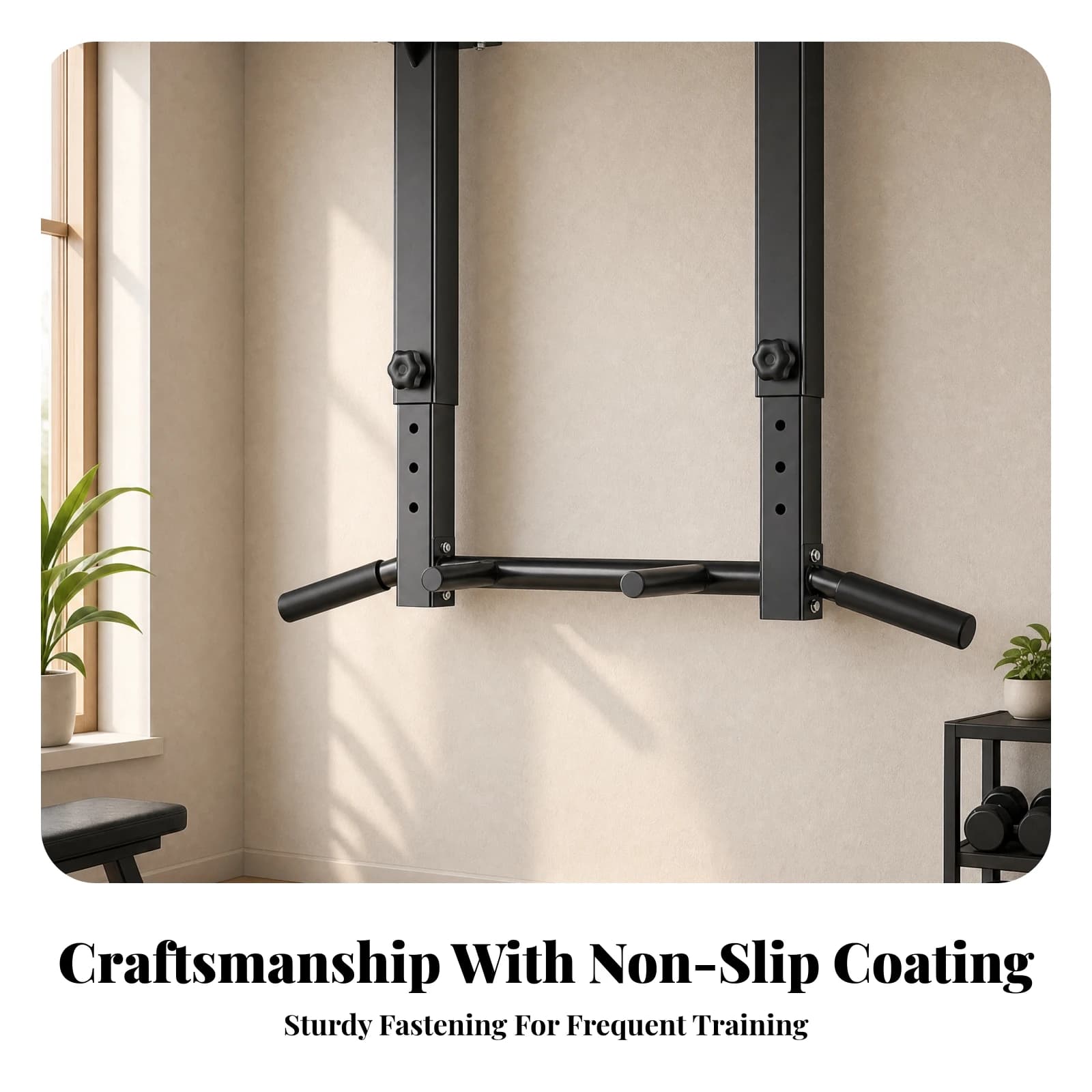 Pull-up Bar with Multiple Grip Positions Heavy-Duty Adjustable Pull-up Bar Fitness Equipment Sturdy Easy to Install