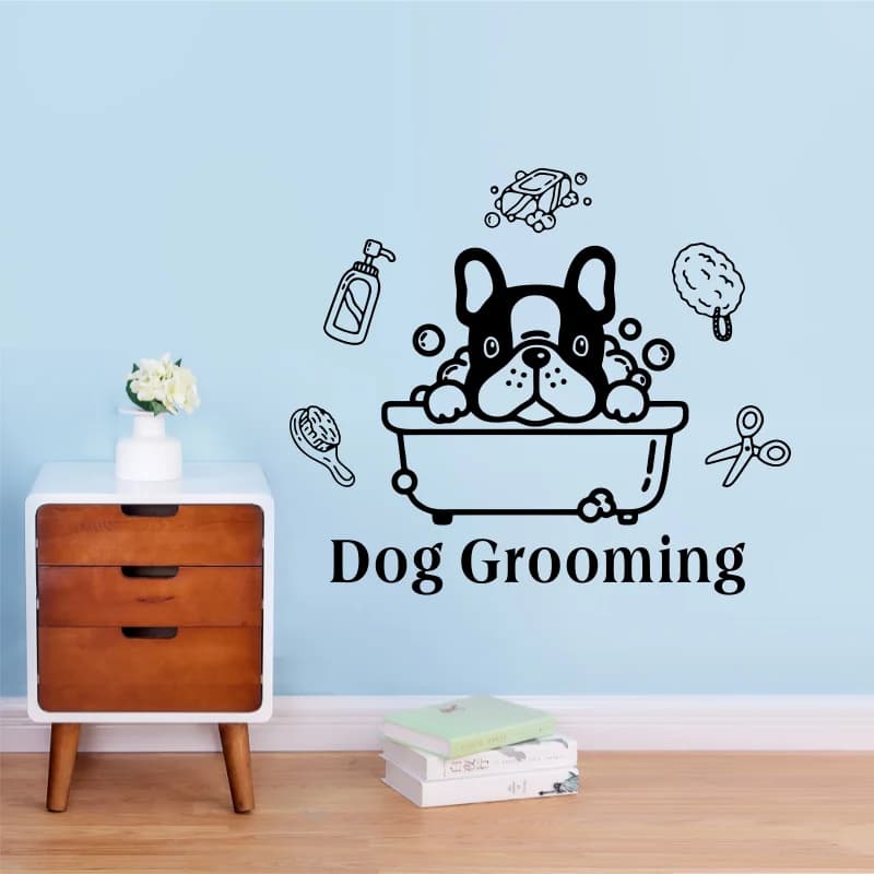 Adesivo Murale con Citazione sulle Cura dei Cani, Decorazione Artistica in Vinile per Camera da Letto e Casa, Adesivo Ispirazionale con Animali Carini e Cuccioli # 35