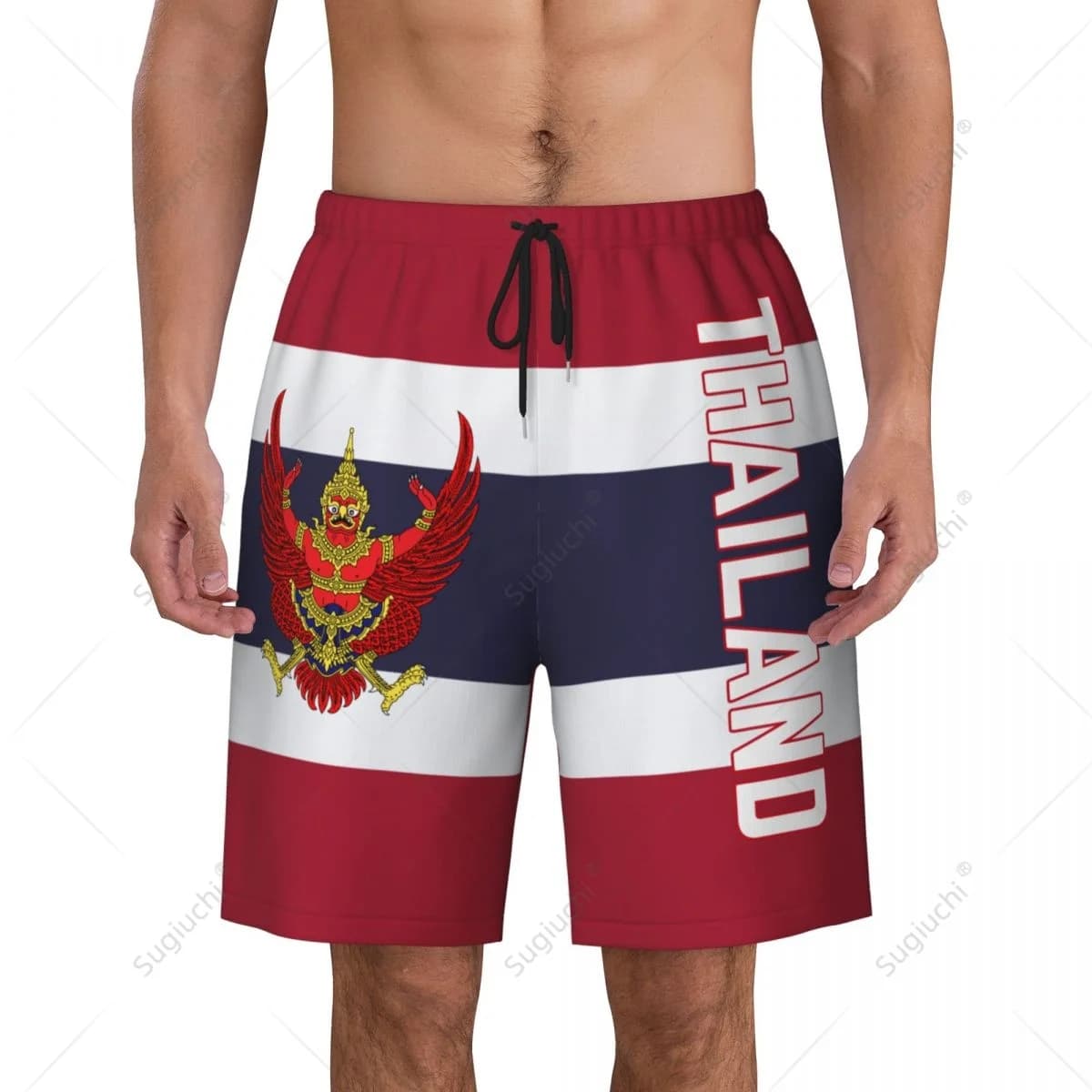 Men's Thailand Flag Beach Pants Board Shorts Surfing Boys Soccer Cycling Swimwear Running Polyester