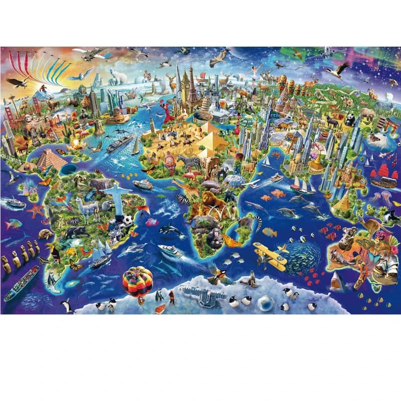 75*50 cm Adulto 1000 Pezzi Jigsaw Puzzle Mondo Punto di riferimento Bellissimo Paesaggio Dipinti Riduzione dello stress Giocattoli Regali di Natale