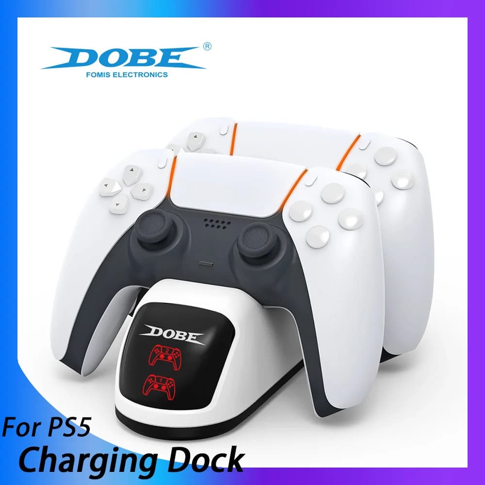 Base di Ricarica Doppia Rapida per Controller PS5 con Indicatore LED, Supporto di Ricarica per Gamepad Dual Sense Edge, Accessorio PS5