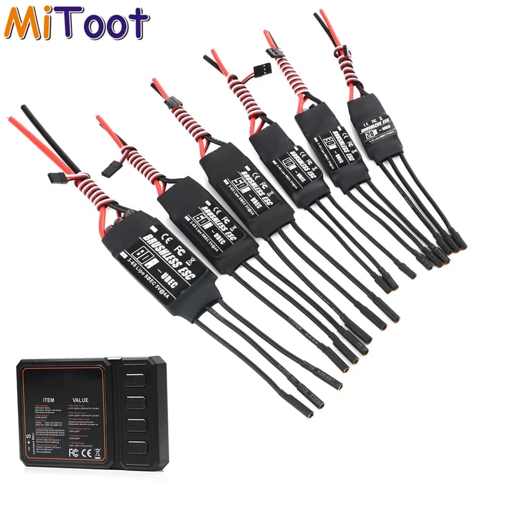 20A-80A High Current ESC 2-6S Lipo 5V BEC Brushless ESC For FPV Quadcopter Fixed Wing Drone