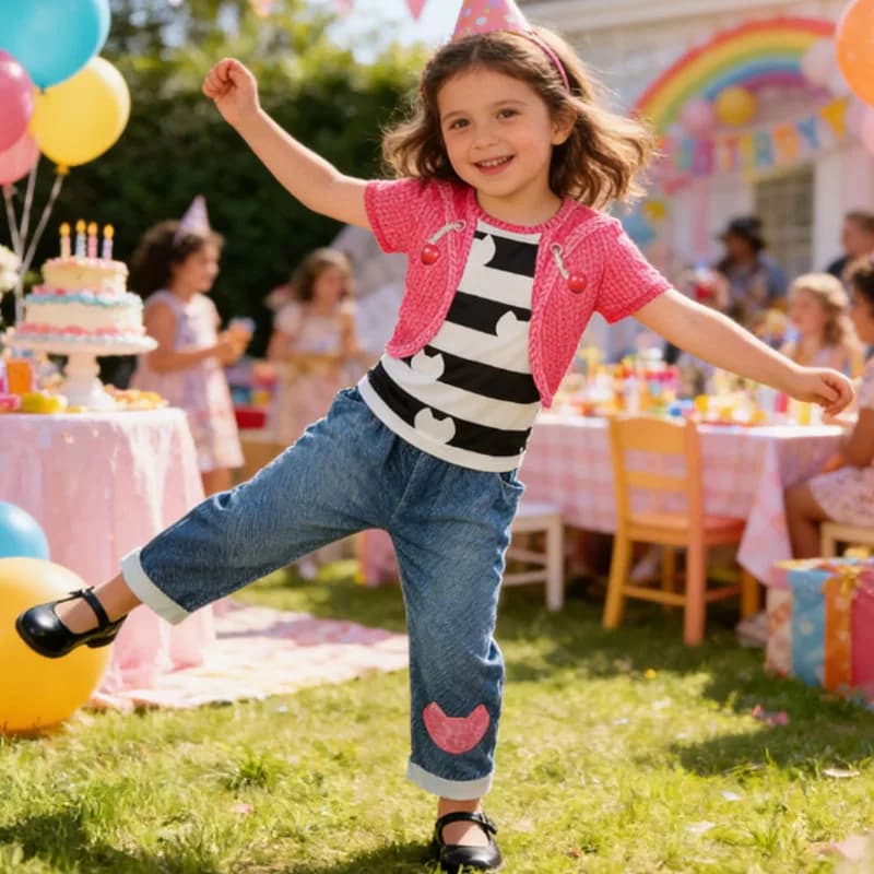 Carnival costume Bambina Doll house Girls T-shirt with white and black stripes + Gabby pants Set Costume cosplay dress for children