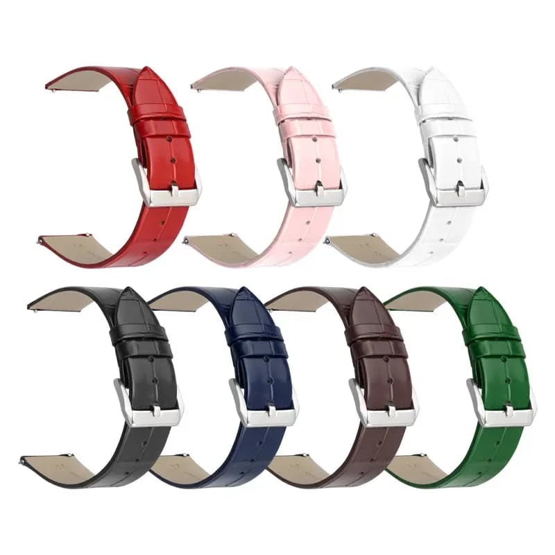 Genuine Leather Strap 12/14/16/18/20/22mm Men Women Soft Cowhide Quick Release Stainless Steel Pin Buckle Band Watch Accessories