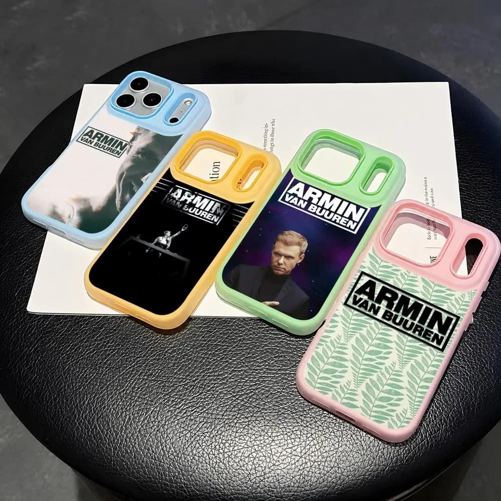 Armin van Buuren DJ Mobile Cell Phone Case 2-in-1 Detachable Clear with Card Holder for iPhone 12-17 Soft Multi-Color