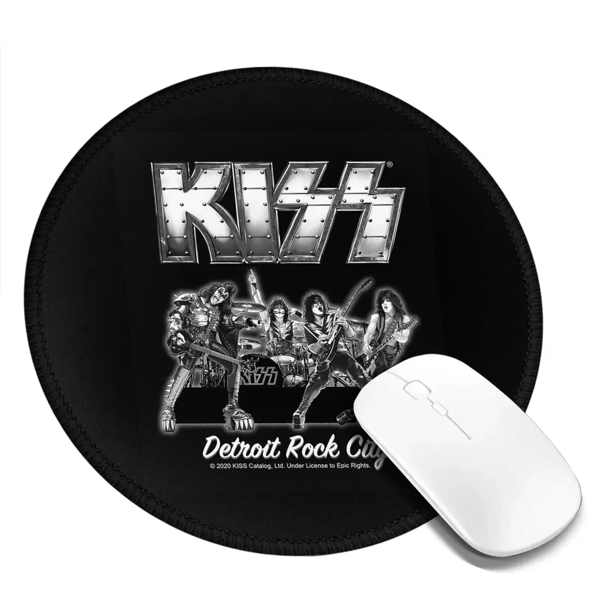 Kiss Rock Band Retor Round Mouse Pad Computer Keyboard Mouse Mat Gaming Laptop Desk Mat Office Table Mats