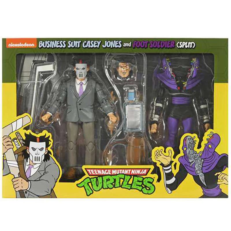 NECA 54394 TMNT Business Suit Casey Jones e Soldato a piedi divisi Figuras Teenage Mutant Ninja Turtle Action Figure Modello da 7 pollici