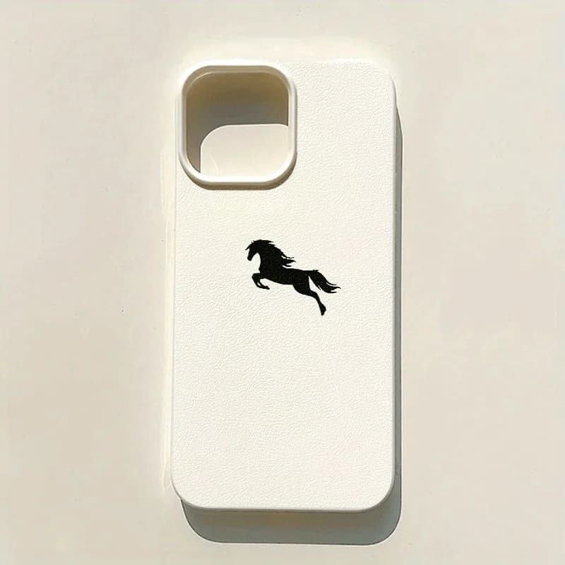 Una custodia per telefono minimalista in silicone Black Horse per iPhone 17 Pro Max Custodie iPhone 16 15 14 Plus 13 12 11 XS X XR 16E 17 Air Cover