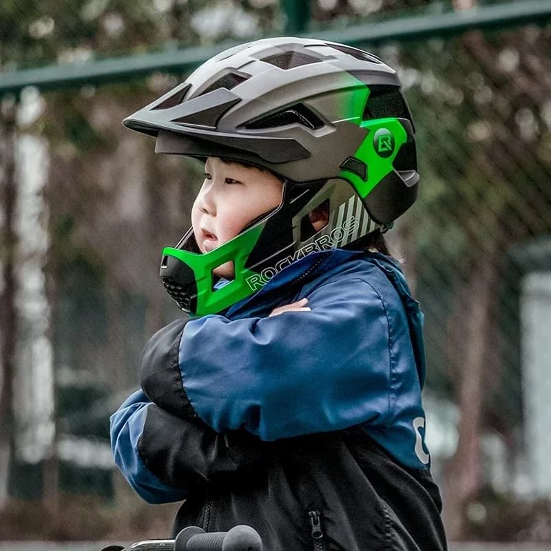 Casco Integrale da Ciclismo ROCKBROS per Bambini, Casco di Sicurezza per Bicicletta, Protezione per la Testa, per Ragazze e Ragazzi, MTB e Bici da Strada