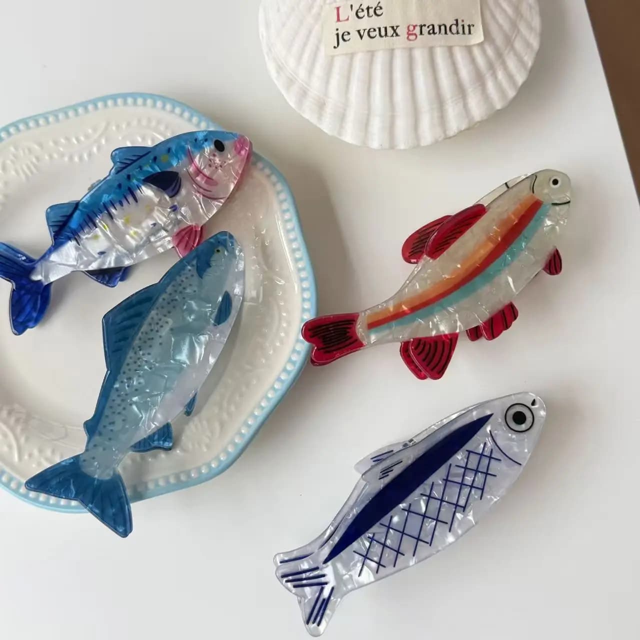 1 fermaglio per capelli in stile coreano, nuovo, carino e dolce, fermaglio per capelli a forma di piccolo pesce, accessorio per capelli, adatto per l'uso quotidiano
