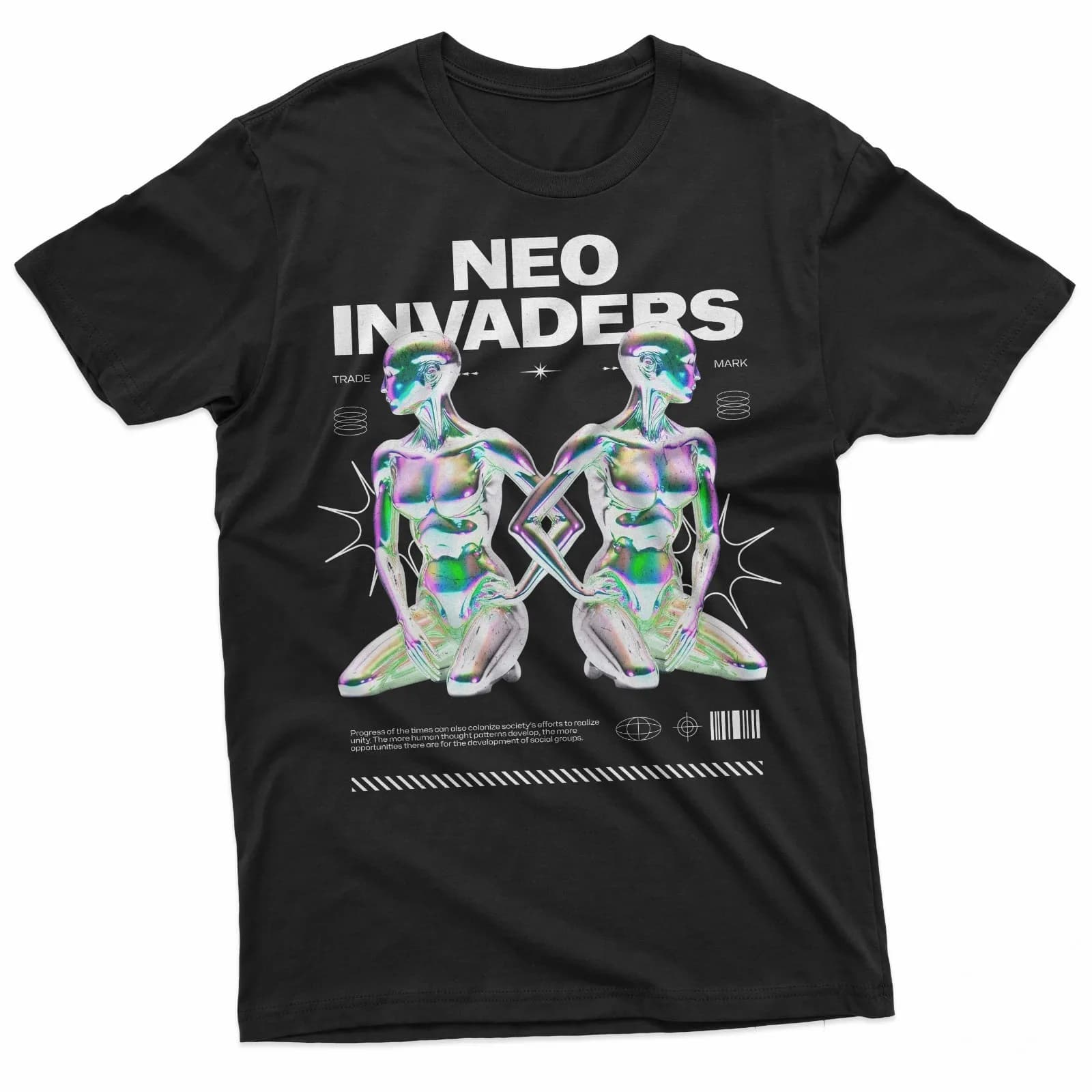 T-shirt da uomo in stile Chrome Cyberpunk