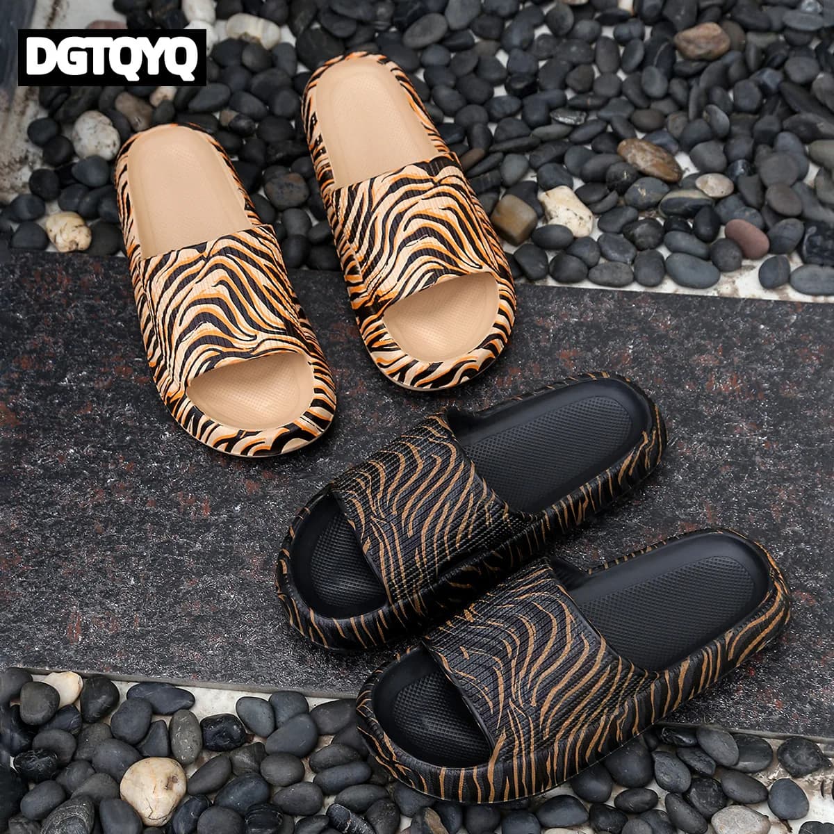 Summer Tiger Pattern Snakeskin Slippers Women Indoor Eva Soft Bottom Home Slides Woman Outdoor Non Slip Beach Flip Flops Mujer