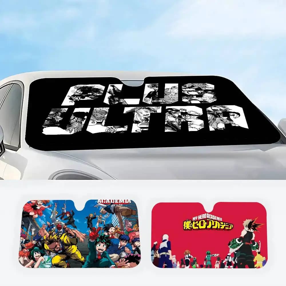 Parasole per auto Anime My Hero Academia, accessori estivi per parabrezza, protezione per finestrini auto, decorazione per schermo parasole