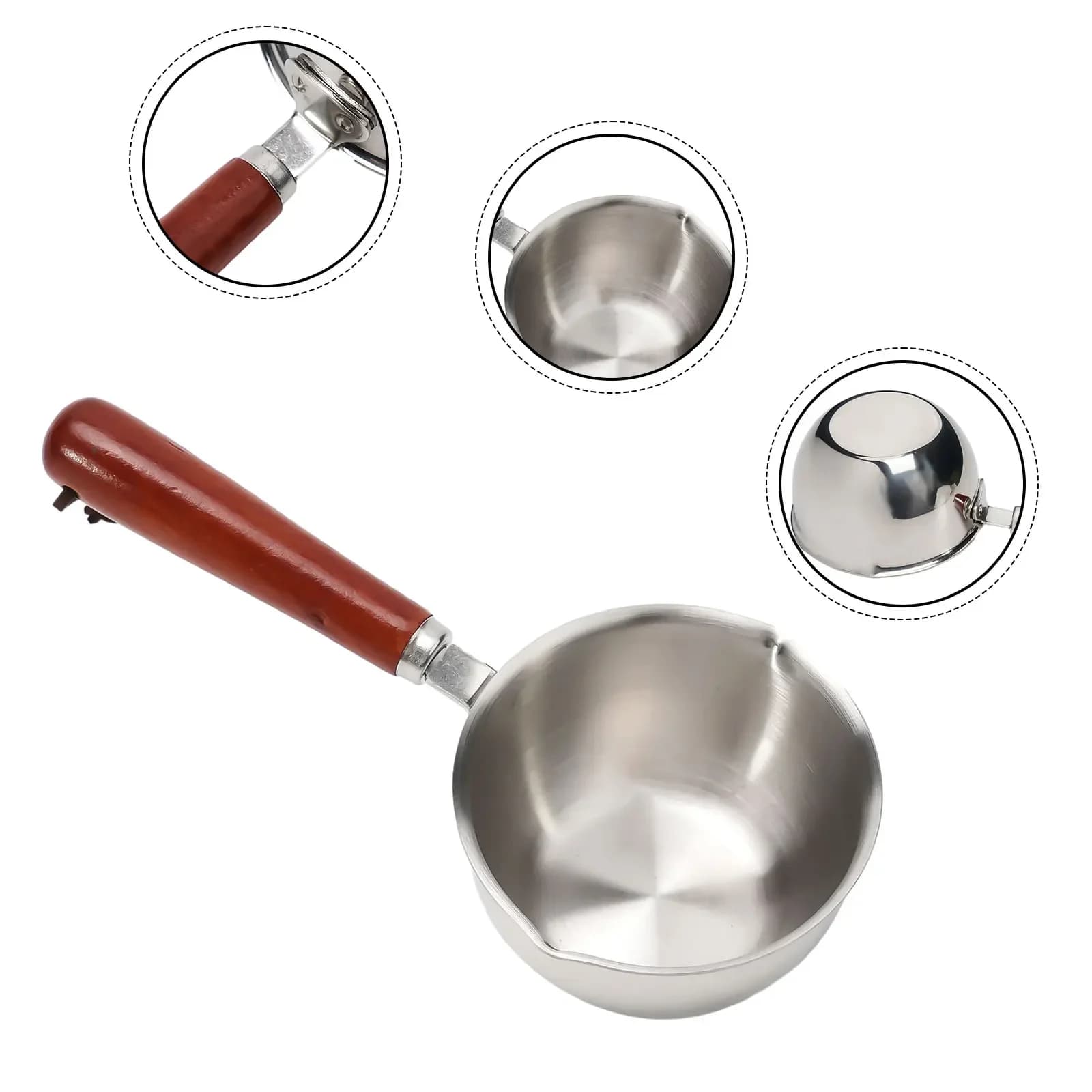 Small pan, milk pot, heat-resistant kitchen accessories, anti-rust pots, stainless steel kitchen utensils