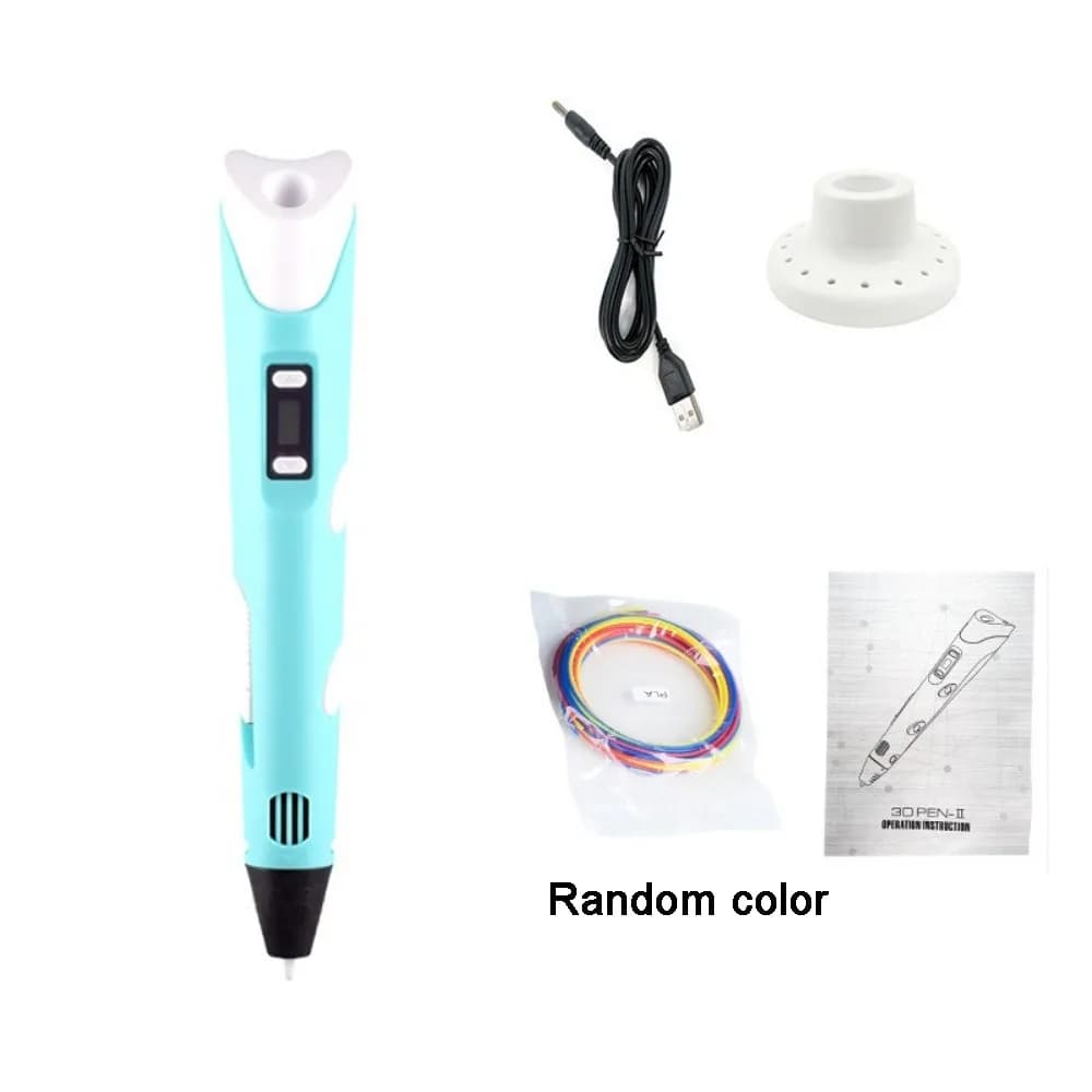 Creative USB 3D Printing Pen Adjustable Speed Safe Painting DIY Drawing Pens with PLA Filament LED Display 3D Pen DIY Project