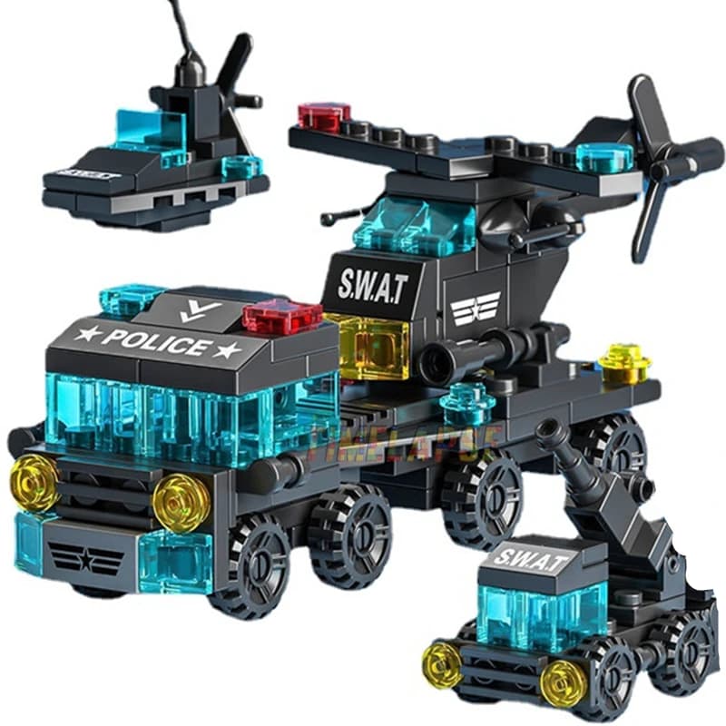 6in1 NUOVO Speciale Polizia Traino Camion Aerei Auto Mini Caricatore Modello Classico Building Blocks Set Mattoni Toy City